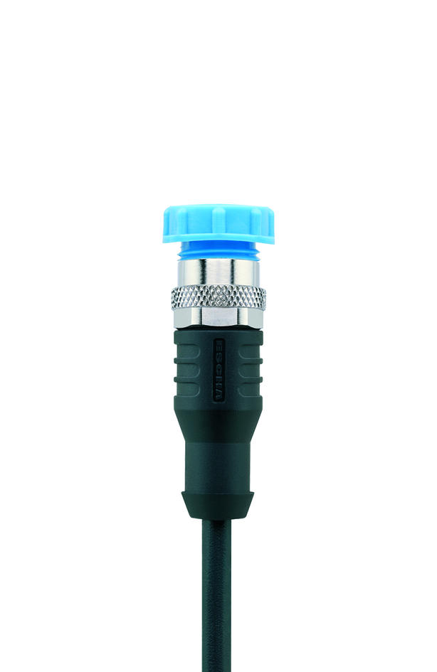 Screw cap, M12 female, blue, QTY 100