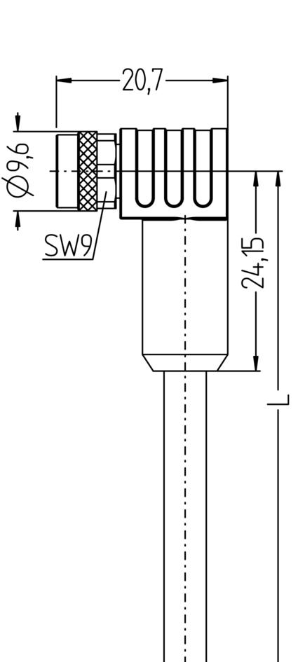 M8, Buchse, gewinkelt, 8-polig, M8, Stecker, gerade, 8-polig, geschirmt, Sensor-/Aktorleitung