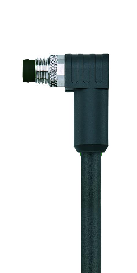M8, male, angled, 8 poles, shielded, sensor-/actuator cable