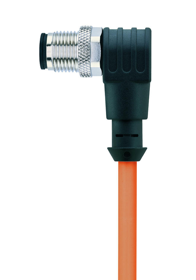 M12, Buchse, gewinkelt, 3-polig, M12, Stecker, gewinkelt, 3-polig, Sensor-/Aktorleitung