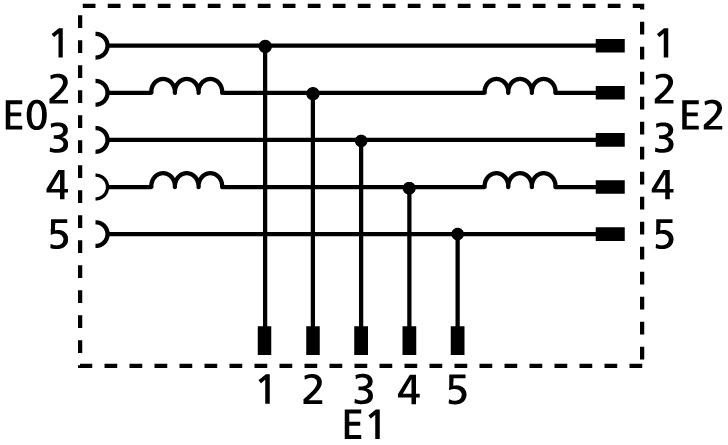 T-splitter, M12, female, straight, 5 poles, B-coded, M12, male, straight, 5 poles, B-coded, M12, male, straight, 5 poles, B-coded, shielded, Profibus