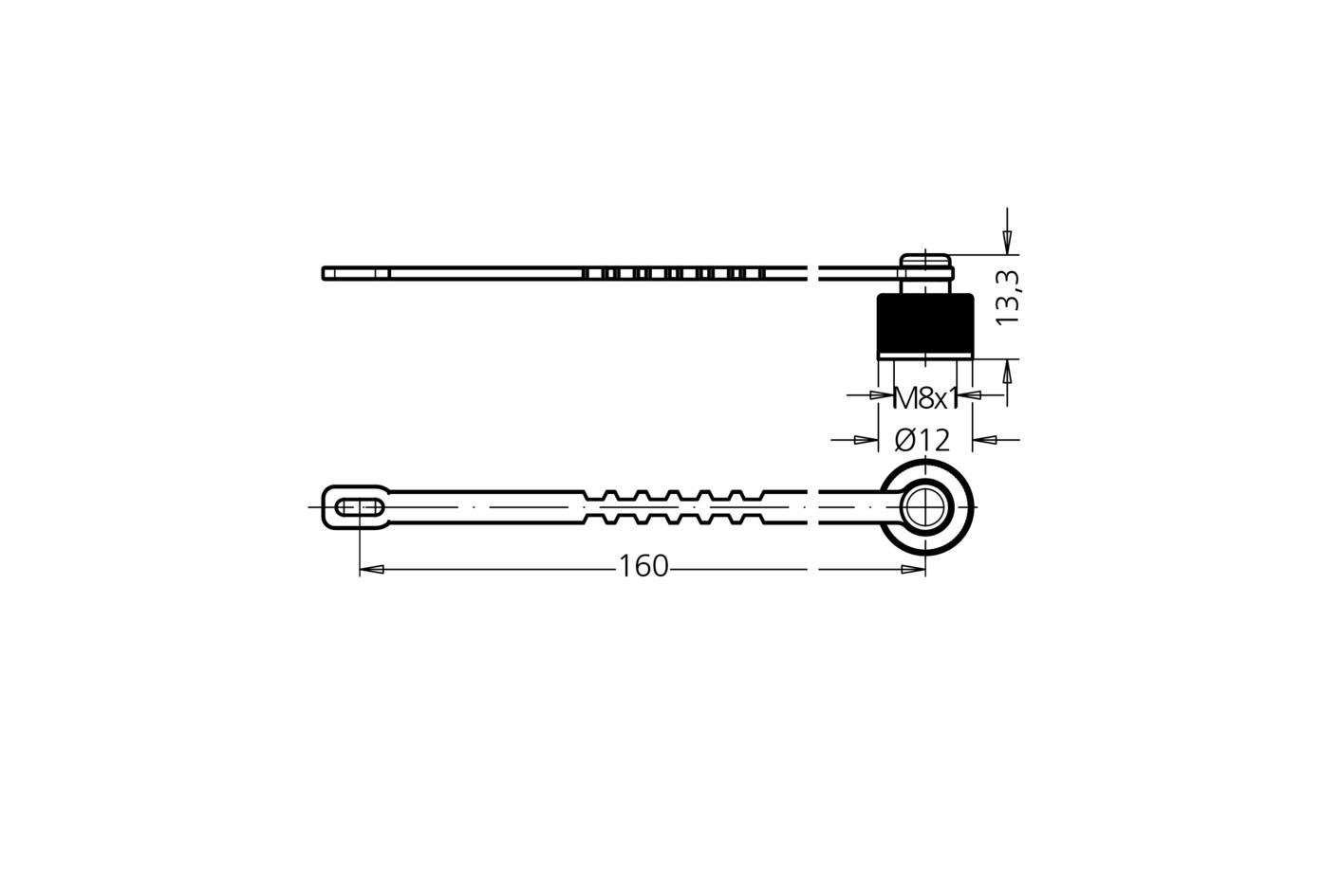 Schraubkappe unverlierbar, M8 Stecker, schwarz