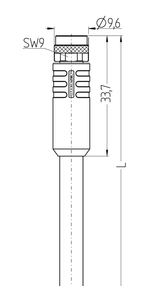 M8, 母头, 直型, 3针脚, 传感器/执行器电缆