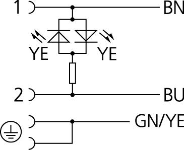 Ventilstecker, Bauform A, gerade, 2+PE gebrückt, Sensor-/Aktorleitung