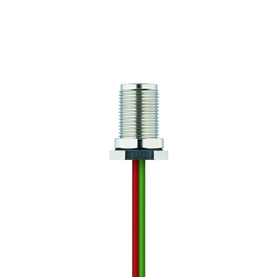 Flansch, M12, Stecker, gerade, 5-polig, B-codiert, Hinterwandmontage, Litzenanschluss, Profibus
