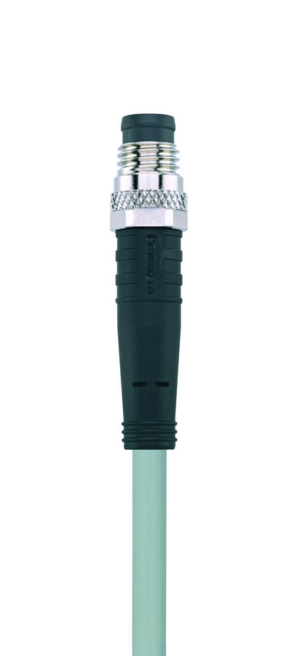 Y-splitter, M12, female, straight, 4 poles, with cable outlet, M8, male, straight, 3 poles, M8, male, straight, 3 poles