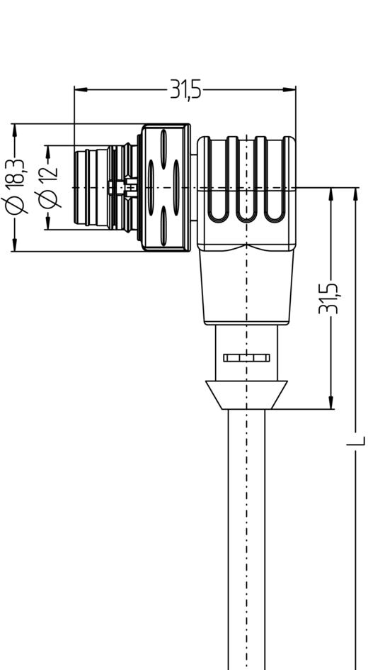 M12, male, angled, 4+PE, sensor-/actuator cable