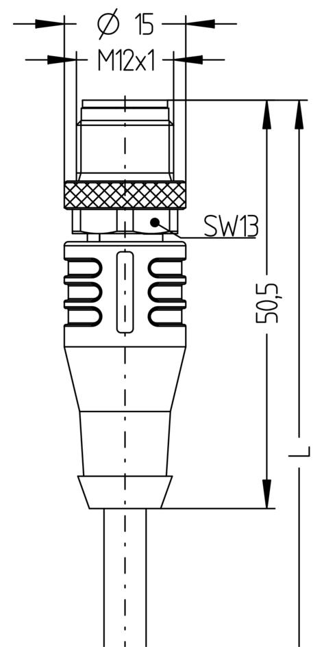 M12, female, angled, 4 poles, D-coded, M12, male, straight, 4 poles, D-coded, shielded, Industrial Ethernet 100 MBit/s