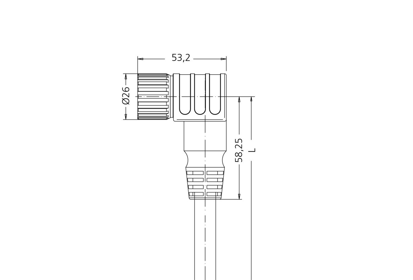 M23, female, angled, 12 poles
