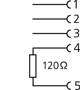 Termination connector, M12, female, straight, 5 poles, CANopen/DeviceNet