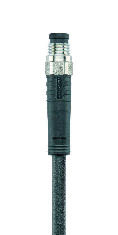 M8, Stecker, gerade, 4+PE, Edelstahl, Sensor-/Aktorleitung