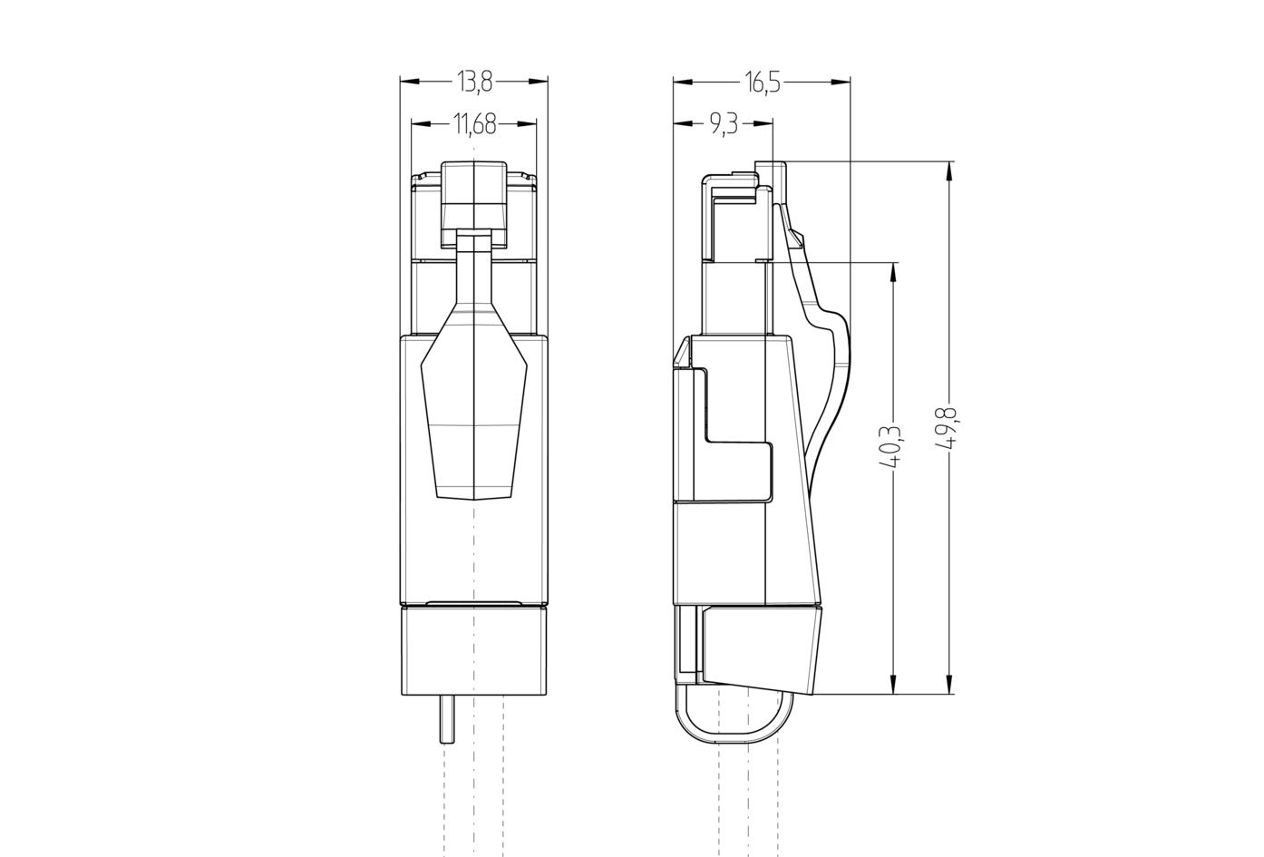 Field-wireable, RJ45, male, straight, 8 poles, insulation displacement contact, shielded, 50V 1A