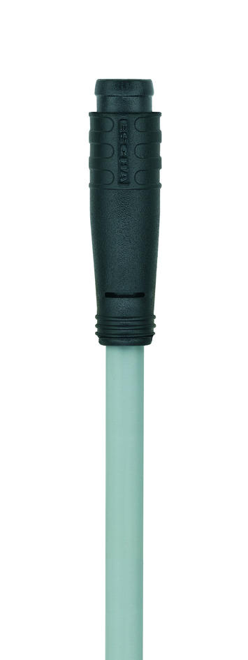 Ø8mm 快插, 母头, 弯型, 5针脚, Ø8mm snap, 公头, 直型, 5针脚, 传感器/执行器电缆