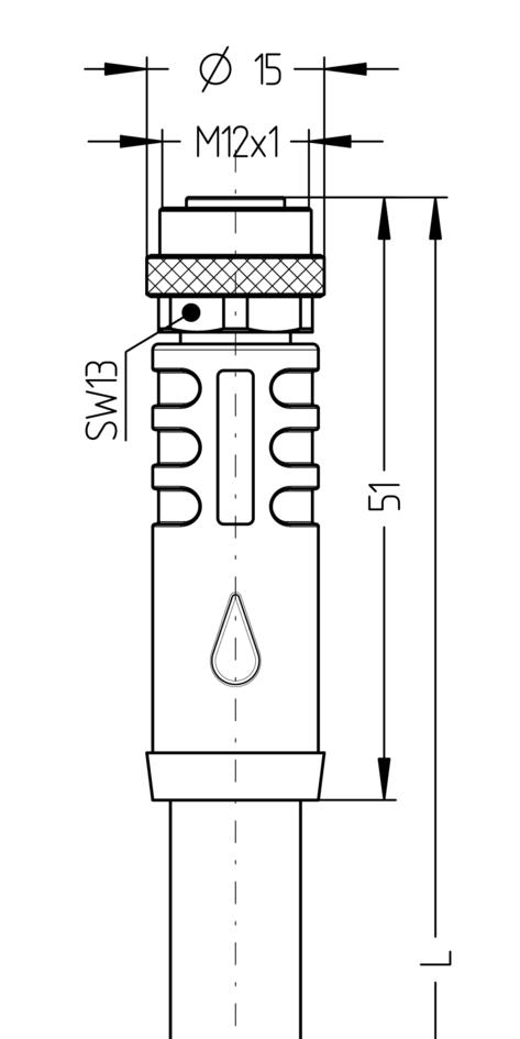 M12, Buchse, gerade, 2+PE, S-codiert, M12, Stecker, gerade, 2+PE, S-codiert, POWER