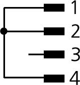 Termination connector, M12, male, straight, 4 poles