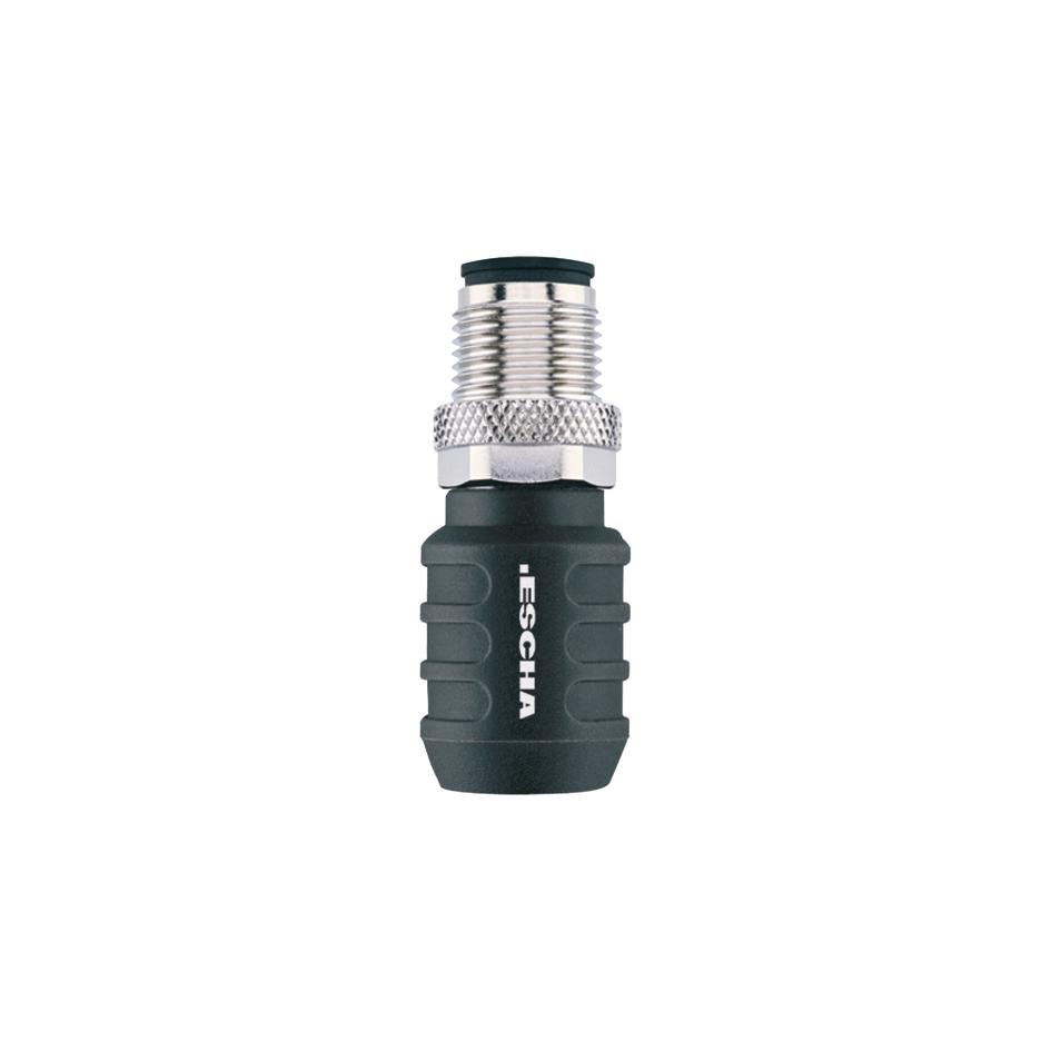 Termination connector, M12, male, straight, 4 poles