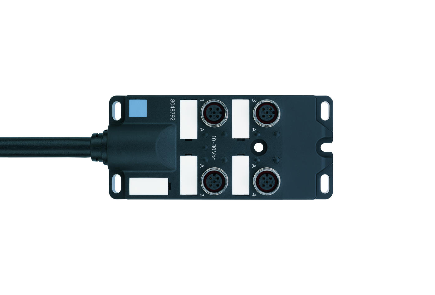 I/O-junctions passive, 4 ports, fixed cable connection, M12, female, 4+PE