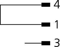 Abschlussstück, M8, Stecker, gerade, 3-polig