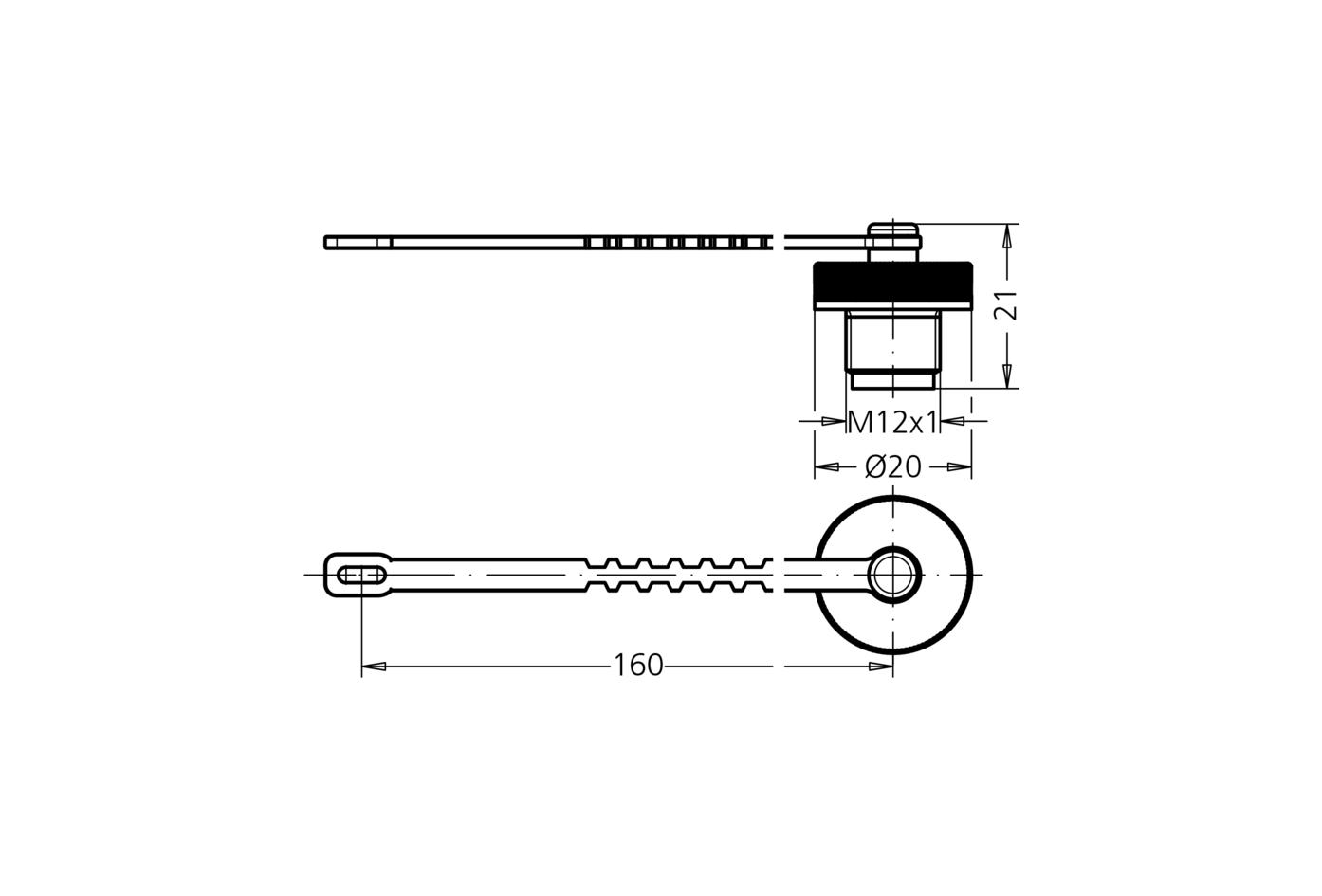 Screw plug captiv, M12 female, black