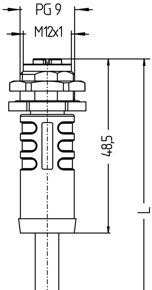 Flansch Anschlussleitung, M12, Buchse, gerade, 8-polig, X-codiert, geschirmt, rail approved