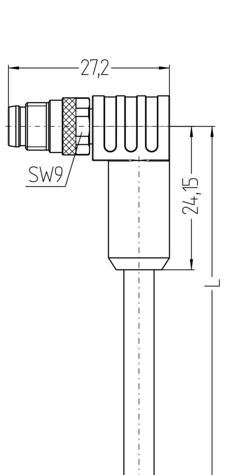 M8, female, straight, 8 poles, M8, male, angled, 8 poles, sensor-/actuator cable