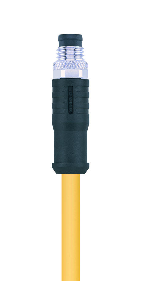 M12, female, straight, 4 poles, D-coded, M8, male, straight, 4 poles, shielded, Industrial Ethernet 100 MBit/s