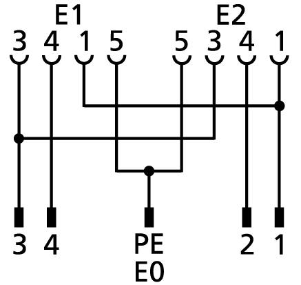 Y-Verteiler, M12, Stecker, gerade, 5-polig, M12, Buchse, gerade, 5-polig, M12, Buchse, gerade, 5-polig