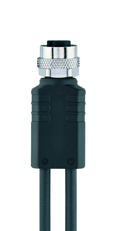 Y-splitter, M12, female, straight, 4 poles, with cable outlet, M8, male, straight, 3 poles, M8, male, straight, 3 poles