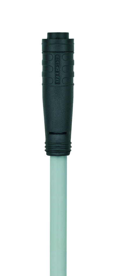 Ø8mm snap, female, straight, 4 poles, Ø8mm snap, male, straight, 4 poles, sensor-/actuator cable