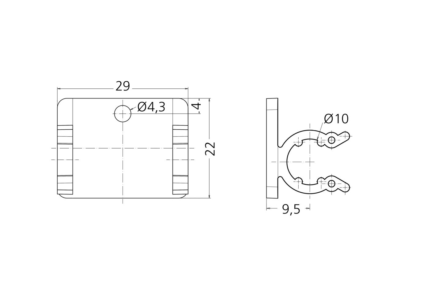 Mounting-clip, M8