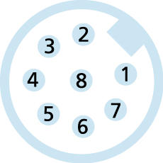 M12, Buchse, gerade, 8-polig, M12, Stecker, gerade, 8-polig, Sensor-/Aktorleitung