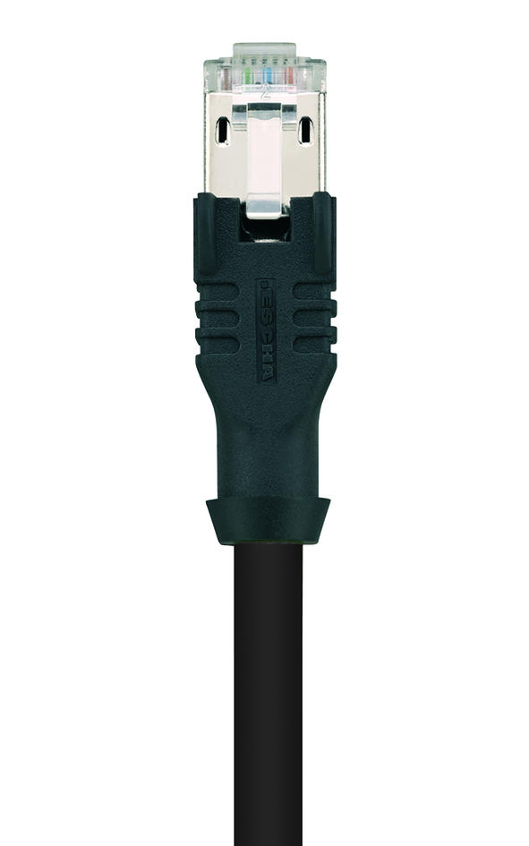 RJ45, 公头, 直型, 8针脚, RJ45, 公头, 直型, 8针脚, 黑, 屏蔽, 工业以太网 10 GBit/s