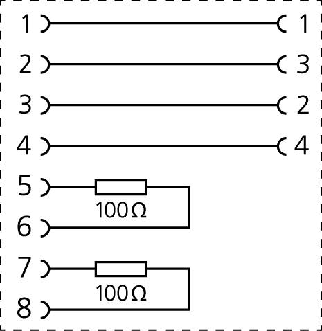 Adapter, M12, Buchse, gerade, 8-polig, X-codiert, M12, Buchse, gerade, 4-polig, D-codiert, geschirmt, Industrial Ethernet