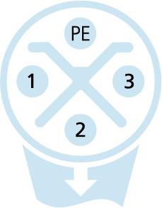 M12, female, angled, 3+PE, S-coded, M12, male, angled, 3+PE, S-coded, rail approved