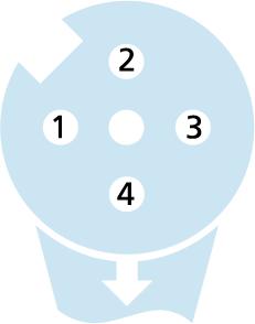 M12, female, angled, 4 poles, with LED, sensor-/actuator cable