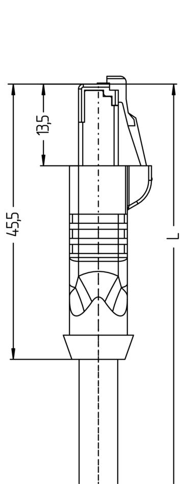 M12, male, angled, 8 poles, X-coded, RJ45, male, straight, 8 poles, shielded, rail approved