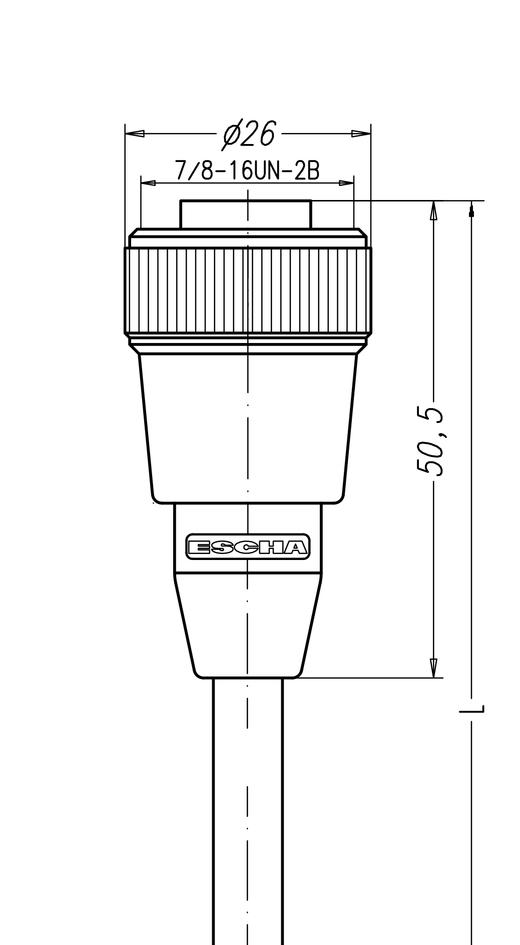 7/8", Buchse, gerade, 5-polig, 7/8", Stecker, gerade, 5-polig