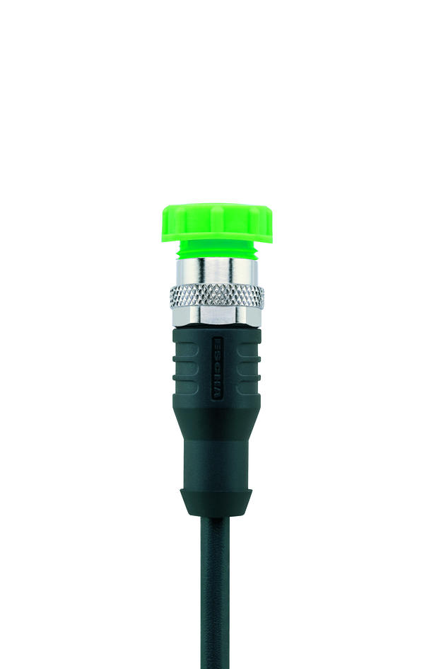 Screw plug, M12 female, green, QTY 500