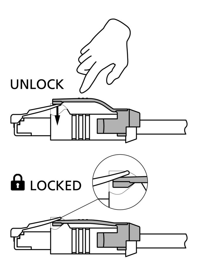 Unlocking clip, RJ45, grey, QTY 10