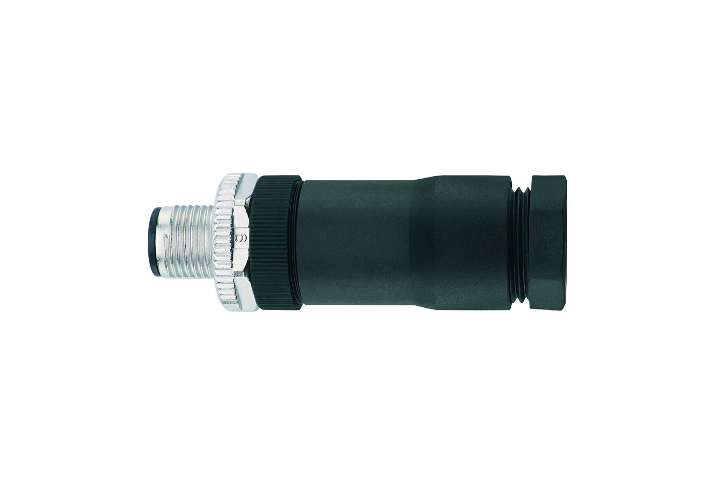 Field-wireable, M12, male, straight, 3+PE, S-coded, screw-/clamp contact, 630V 12A