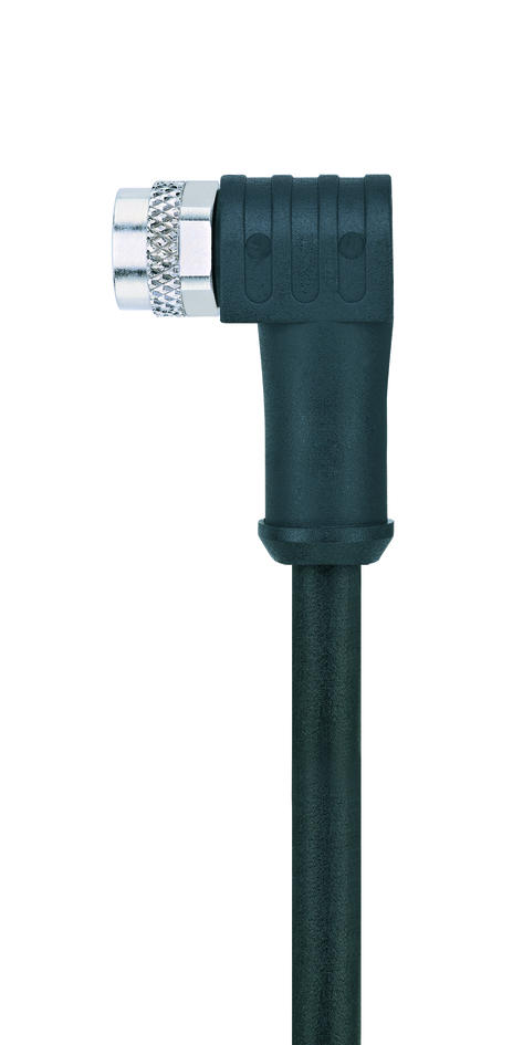 M8, female, angled, 4 poles, rail approved