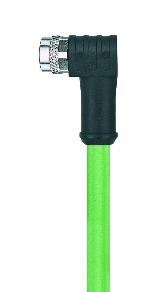 M8, Buchse, gewinkelt, 4-polig, D-codiert, geschirmt, Industrial Ethernet