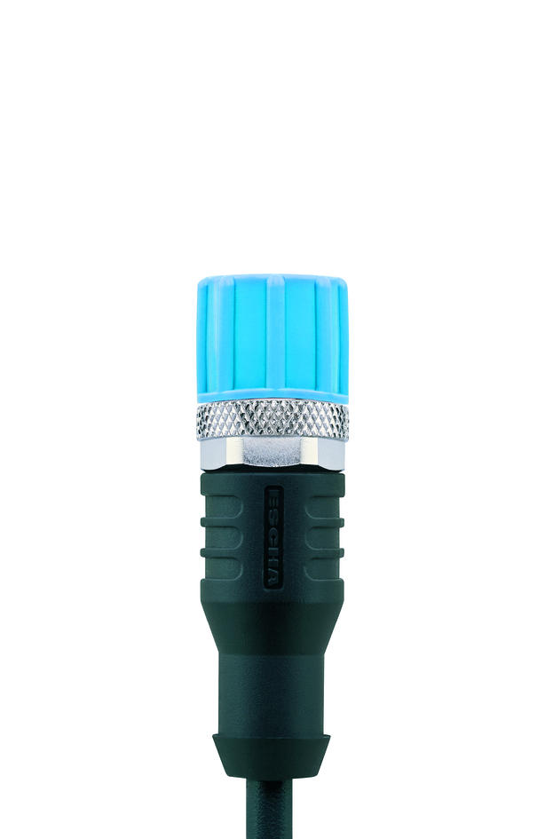 Screw cap, M12 male, blue, QTY 500