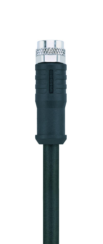 M8, female, straight, 4 poles, rail approved
