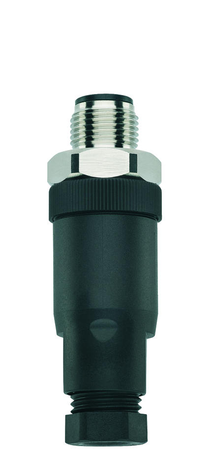 Field-wireable, M12, male, straight, 5 poles, screw-/clamp contact, stainless steel, 60V 4A
