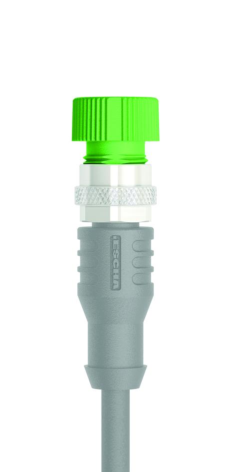 Screw cap, M12 female, green