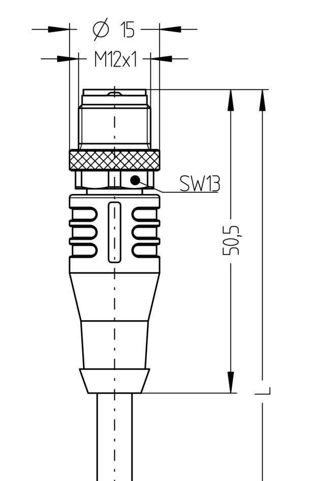 M12, 公头, 弯型, 2针脚, SPE6-编码, M12, 公头, 直型, 2针脚, SPE6-编码, 屏蔽, 工业以太网 1 GBit/s