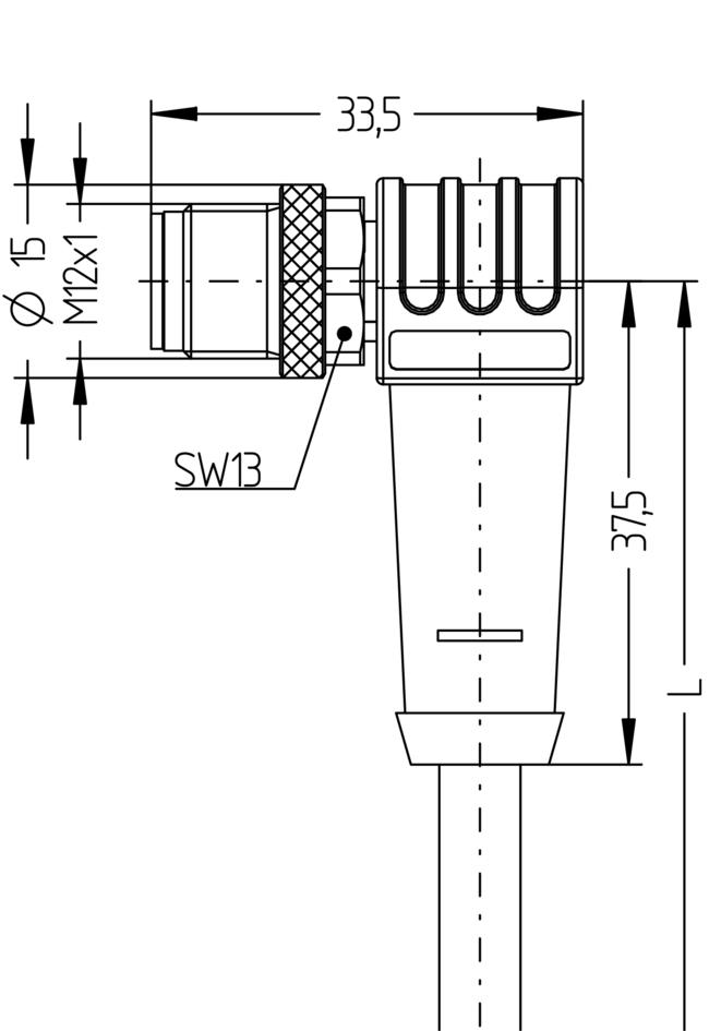 M12, female, angled, 5 poles, M12, male, angled, 5 poles, shielded, CANopen/DeviceNet