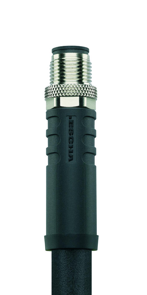 M12, Buchse, gerade, 4+PE, K-codiert, M12, Stecker, gerade, 4+PE, K-codiert, POWER