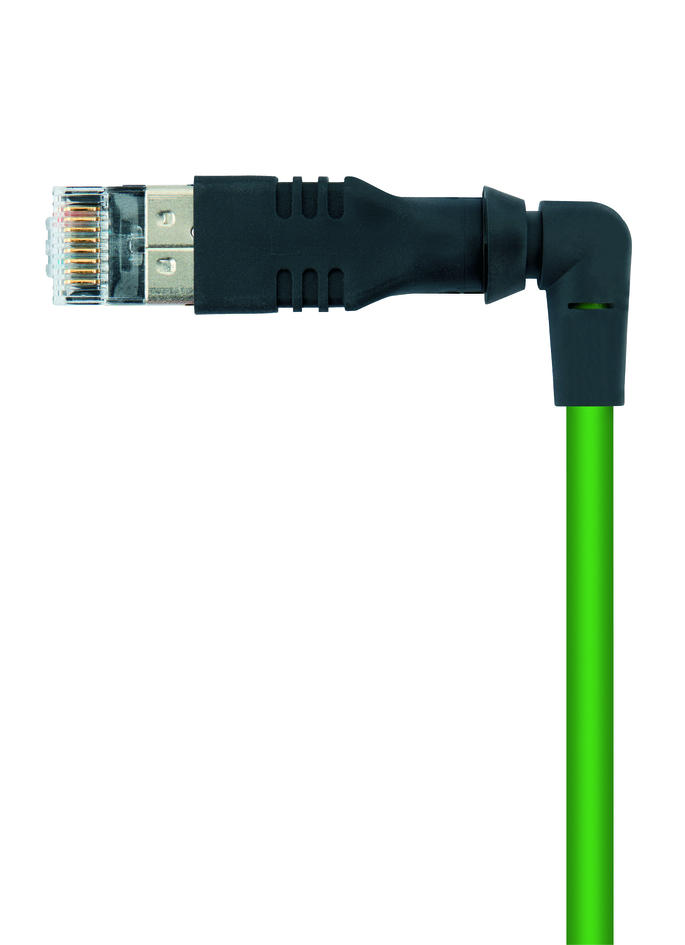 RJ45, male, angled, 4 poles, shielded, Industrial Ethernet 100 MBit/s